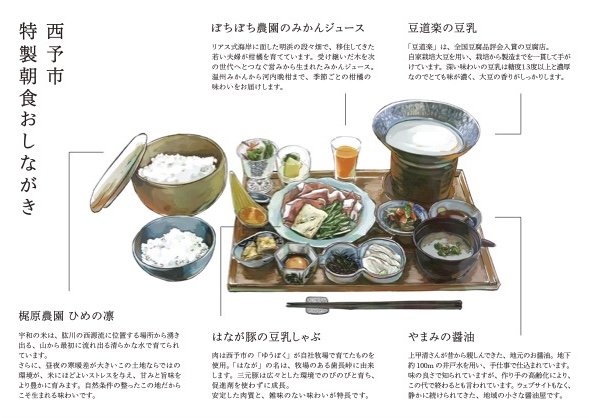 西予市 特製朝食おしながき(JP)